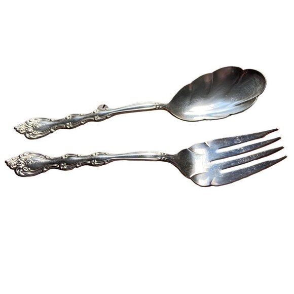 International Silverplate Interlude Serving Set Fork Spoon 9 inch Vintage - Picture 1 of 8
